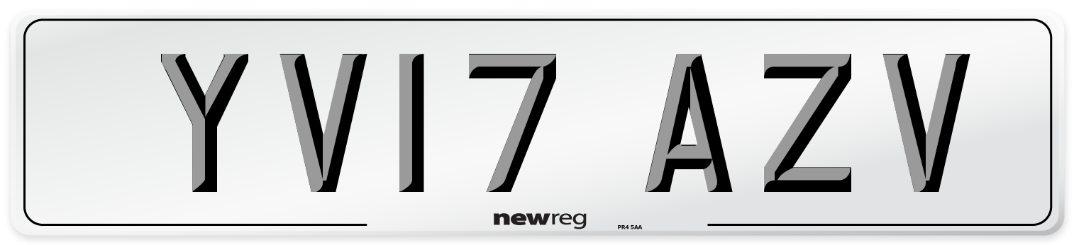 YV17 AZV Number Plate from New Reg